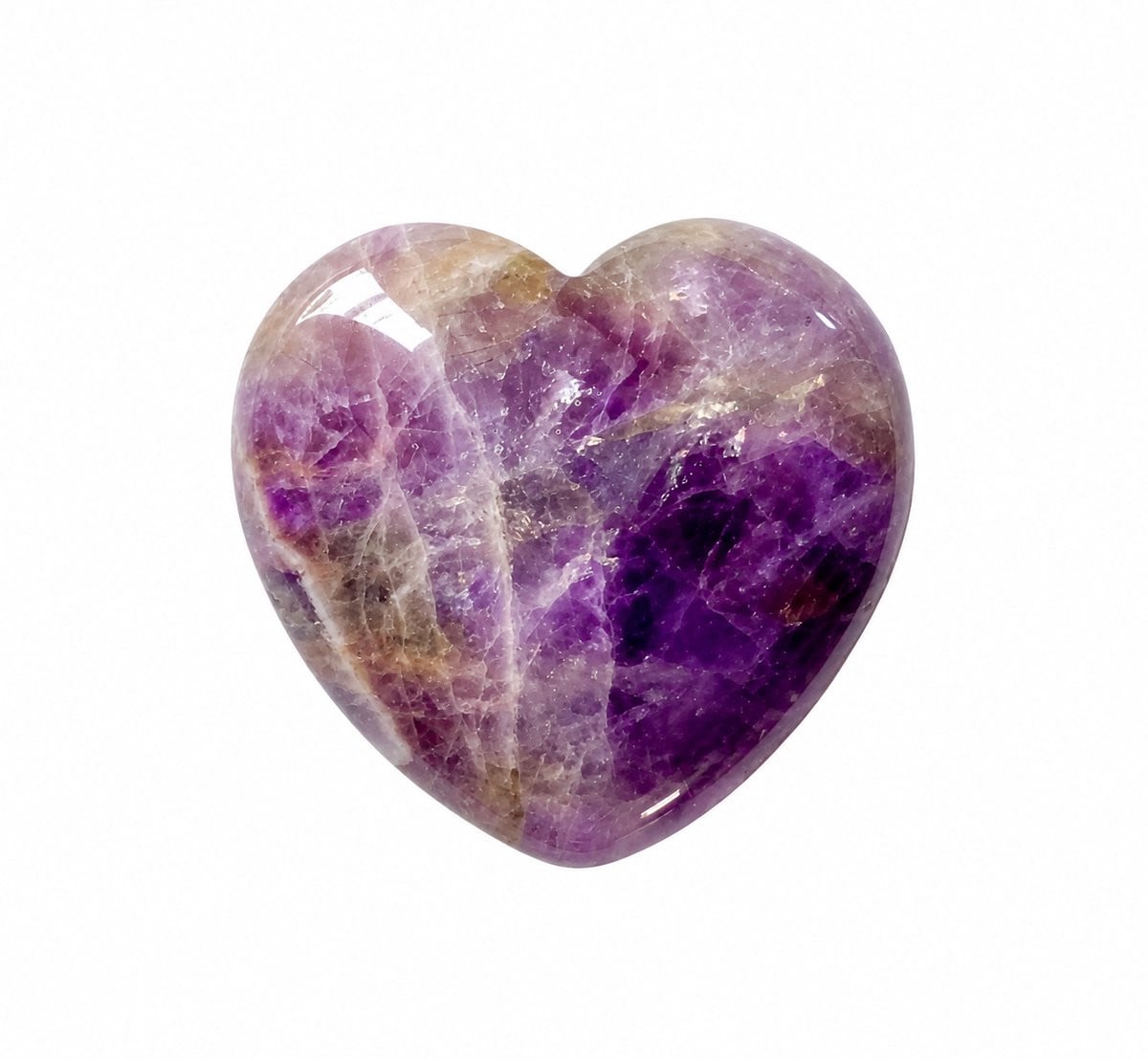 Amethist hart van natuursteen - 3 cm