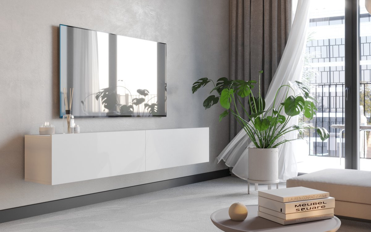 Meubel Square FLY TV-meubel - Mat wit - 180 cm