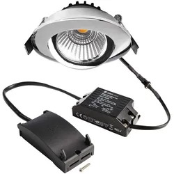 Deko-Light LED Einbau-Strahler DIONE IP20, Ø 8.2cm, 8.5W 4000K 800lm 36°, schwenkbar 30°, Quick-Terminal, dimmbar, Chrom D-565374