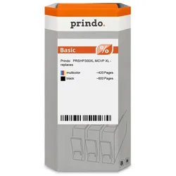 Prindo, Druckerpatrone, Basic XL Multipack Noir(e) / Plusieurs couleurs (PRSHP300XL MCVP) (BK)
