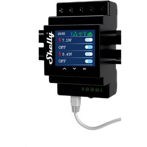 Shelly Schaltaktor Pro 4PM, Smart Home, 4 Kanäle, bis 16 Ampere, für Hutschiene, Bluetooth, WLAN/LAN