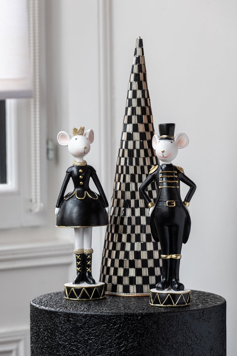 J-Line Muis figuur van polyresin, mix, 2 stuks, small