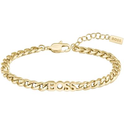 Armband BOSS "KASSY FOR HER", gold (gelbgoldfarben), Armbänder, Damen, 18cm, Edelstahl, Armband