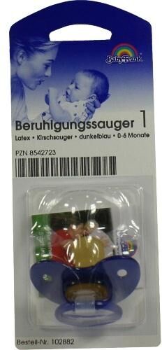 Sauger Kirsche dunkelblau klein gr.Scheibe