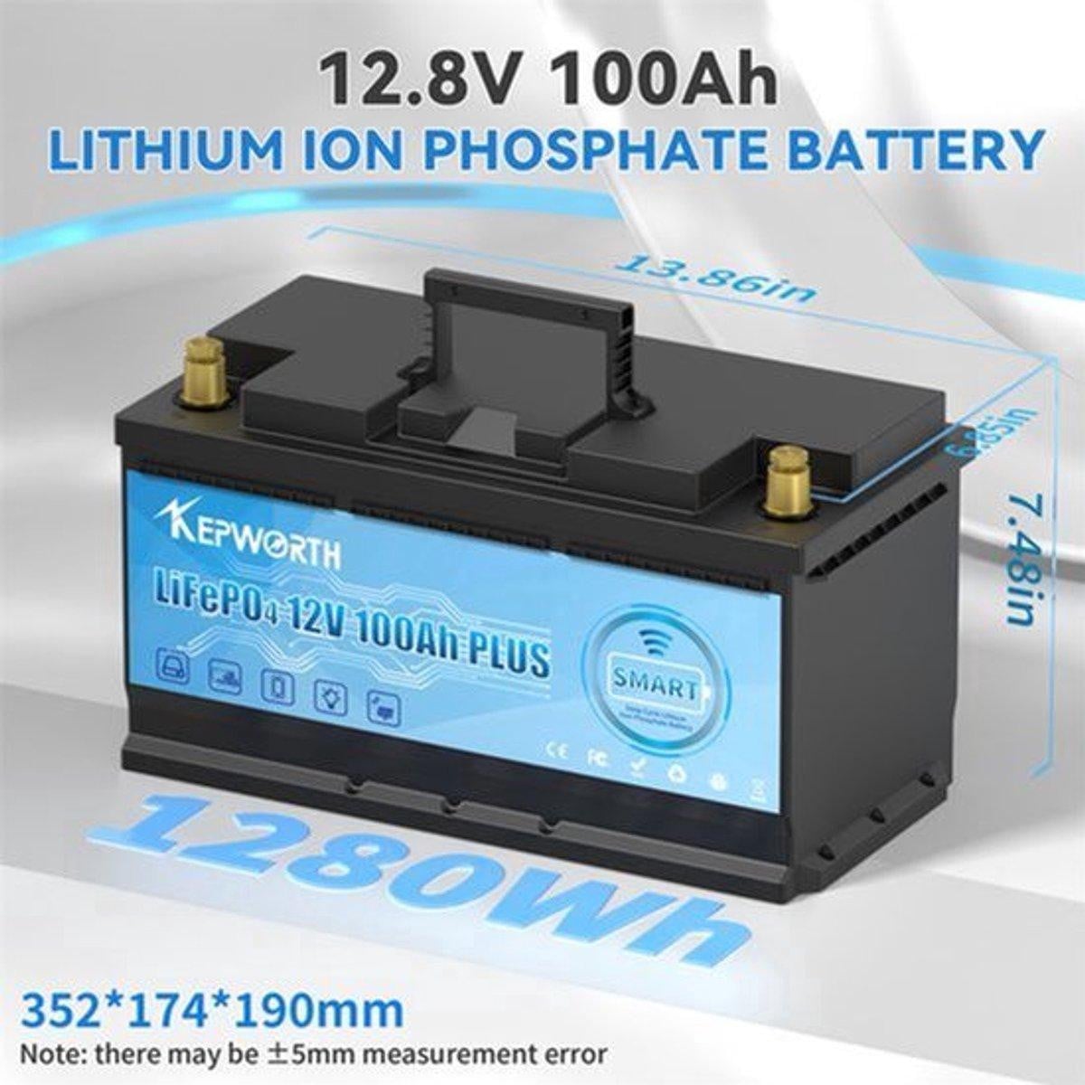 Selius LiFePO4 Accu 12V 100Ah met Bluetooth Lithium IJzerfosfaat voor Caravan en Recreatie