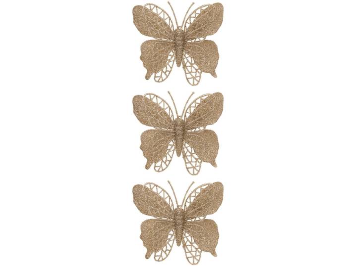 Set 3 Schmetterlinge MELYA goldfarben