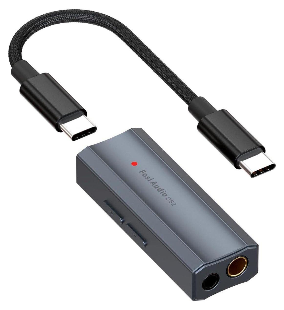 Fosi Audio DS2 USB-C naar 3,5 mm DAC Draagbare hoofdtelefoonversterker