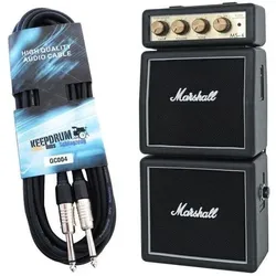 Marshall MS4 Micro Amp Stack Verstärker mit Kabel (Gitarre, 1 W), Instrumentenverstärker, Schwarz