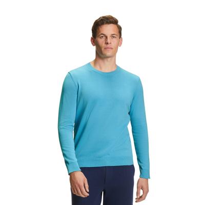 Strickpullover FALKE "Cotton Knit", Herren, Gr. S, blau (azzurro (6894)), Pullover Strickpullover