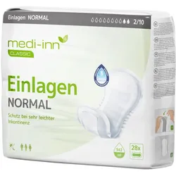Medi-Inn Inkontinenz-Einlagen NORMAL, 2 Tropfen, Unisex-Passform, weiß 6 x 28 = 168 Stück
