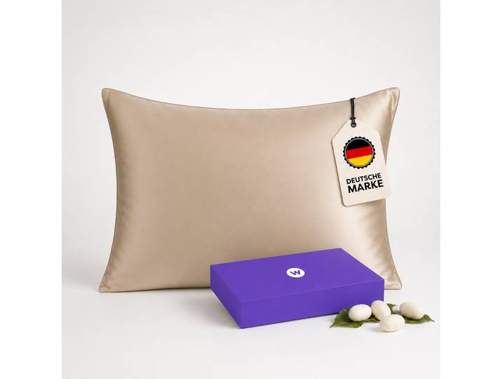 Kissenbezug WOLKENFELD Seidenkissenbezug 100 % Maulbeerseide, 22 Momme, 6A, 40x80, OEKO-TEX , beige, B:40cm L:80cm, Seide, Seide, Kissenbezüge, Kissenbezug, Sanft zu Haut und Haar, mit verdecktem Hotelverschluss & Geschenkbox