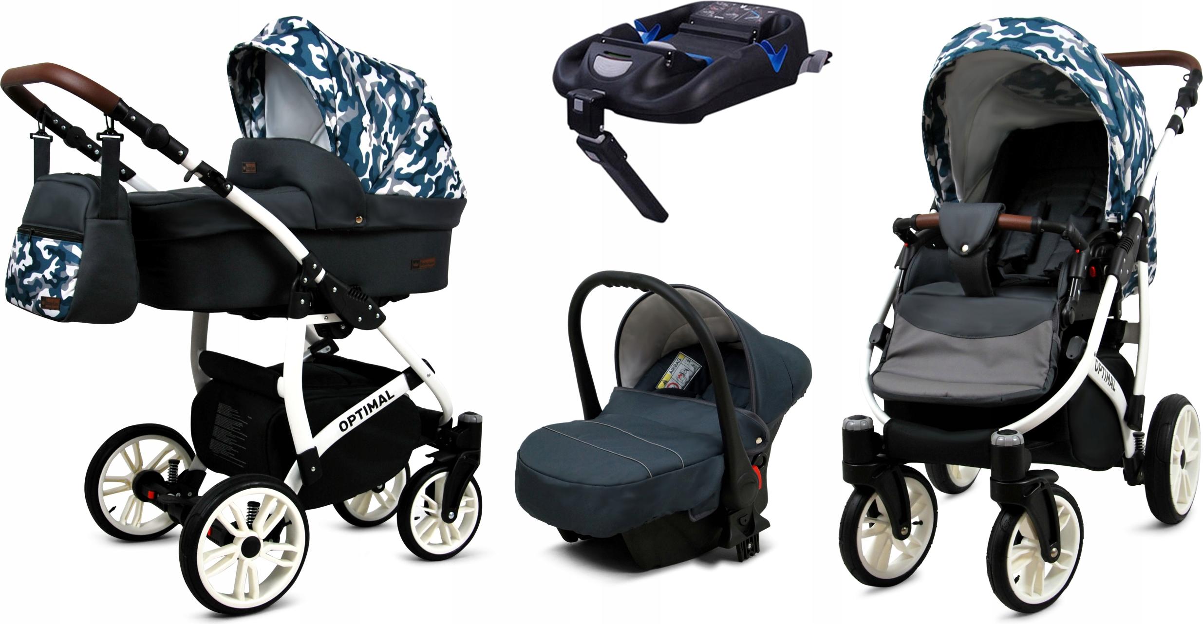 BabyLux Optimal | 4in1 Kinderwagen Set | Grey Moro | Kombikinderwagen | Kinderwagenset