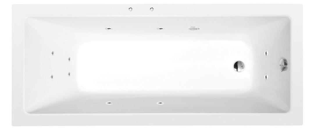 Polysan NOEMI Whirlpool-Badewanne, 170x70x39cm, Active Hydro, Chrom