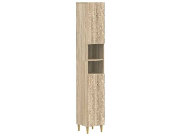 Makastle Badezimmerschrank mit offenem Regal Sonoma-Eiche