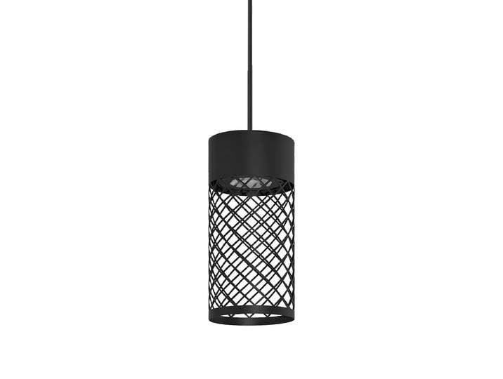 Suspension LED Ø 10cm Noir/Noir Aluminium laqué LED non-remplaçables Module LED