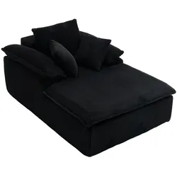 OKWISH Recliner Sofa 177x122x92 Cordstoff ergonomisch modern Wohnzimmer Relaxsessel komfortabel langlebig breite Armlehnen Schwarz