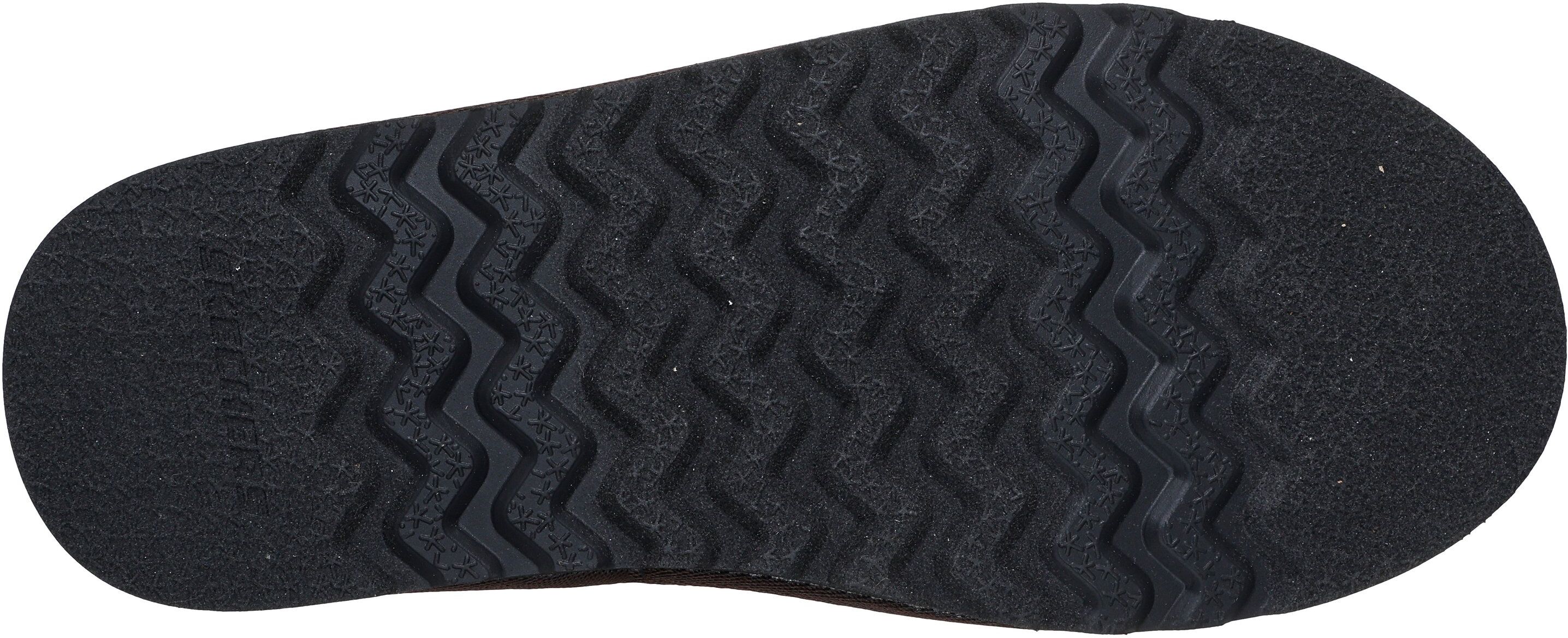 Hausschuh SKECHERS "RENTEN-ULRICH", Herren, Gr. 43, Warmfutter, braun (dunkelbraun), Velourslederimitat, Schuhe Hausschuh, Hüttenschuh, Wohlfühlschuh, Slipper zum Schlupfen