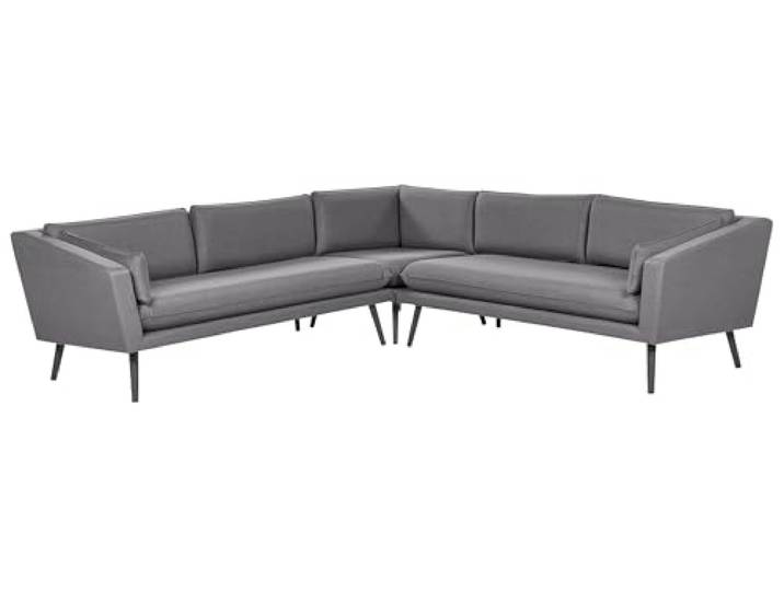 Beliani Modulares 5-Sitzer Garten Ecksofa grau Wohnlandschaft L-Form Modern Loretello