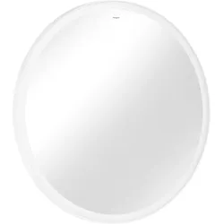 Hansgrohe Xarita Lite S Spiegel mit runder LED-Beleuchtung, Mattweiß, Maße 900x900x30 mm