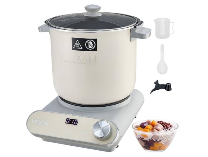 VEVOR Pétrin à Pâte 7 L\, Pétrisseur Électrique avec Fonction Fermentation Pour Pain Pizza Levain Fufu Maison\, Bol en Aluminium Antiadhésif\, Machine à Pétrir avec Minuteur\, Panneau de Commande Incliné