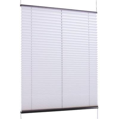 Plissee K-HOME "FLORIDA Stripe mit patentiertem Design, ohne Bohren, Klemmfix", weiß (weiß, schwarz, weiß), B:80cm H:130cm, Obermaterial: 100% Polyester, Plissees, patentiertes Design