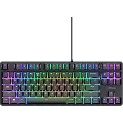 Trust CADA TKL Gaming Keyboard DE (DE, Kabelgebunden), Tastatur, Schwarz