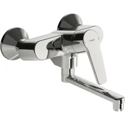 Hansa Hansapolo Spültisch-Wand-Einhebelmischer 51612193 S-Anschlüsse, schwenkbar, Ausladung 234 mm, chrom