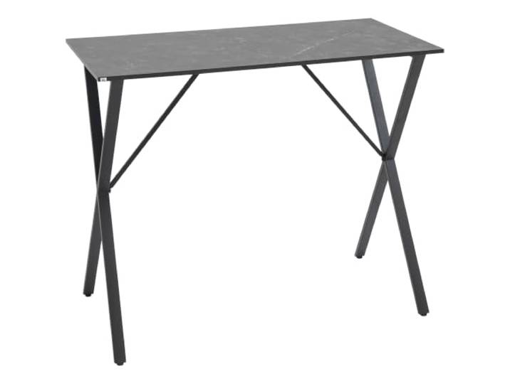 HOMCOM Moderner Industrie-Bartresen, 120x60x102 cm, Schwarz Hoher Küchentisch, Marmoreffekt, Holz und Stahl