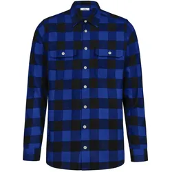 Flanellhemd "Horst" - 4XL - blau/schwarz