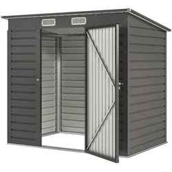 Helloshop26 - Gartenhaus für Werkzeuge 191 x 130 x 166,5 cm abschließbare Tür Belüftung feuchtigkeitsbeständig modern aus grauem