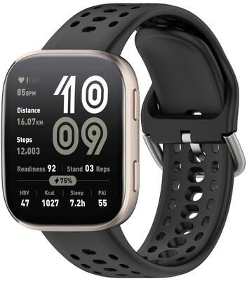 Everyday Crate Amazfit Bip 6 Bip Max Silicone Watch Band Quick Release Adjustable Replacement Strap black
