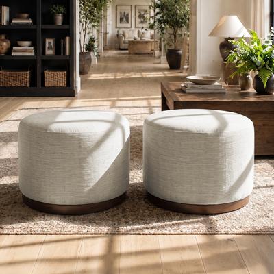 Housely "22.5"" Round Upholstered Swivel Ottoman(Set of 2)"