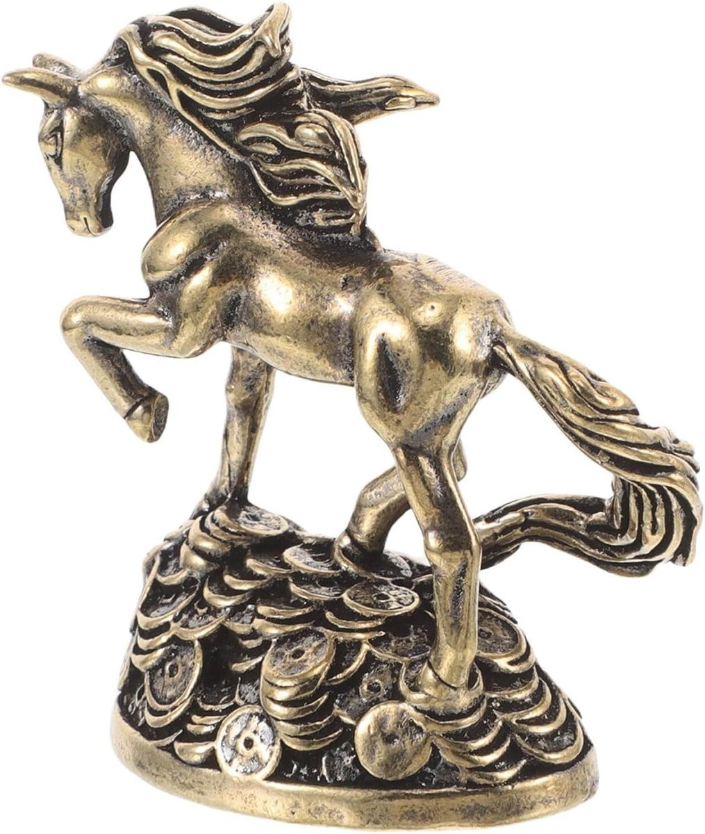 ORFOFE Messing Decoratie Chinees Paard Fortuna Beeld voor op Tafel