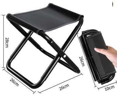 LightInthebox Outdoor Portable Folding Stool Collapsible Stool - Tactical Stool for Fishing, Travel, Camping, Hiking; Sturdy, Lightweight, and Compact for Queuing or Camping