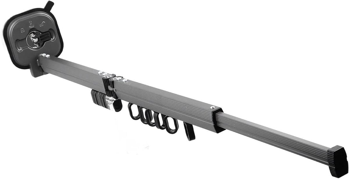 Inklapbaar kledingrek en wandrek ophangsysteem wit - 80 cm