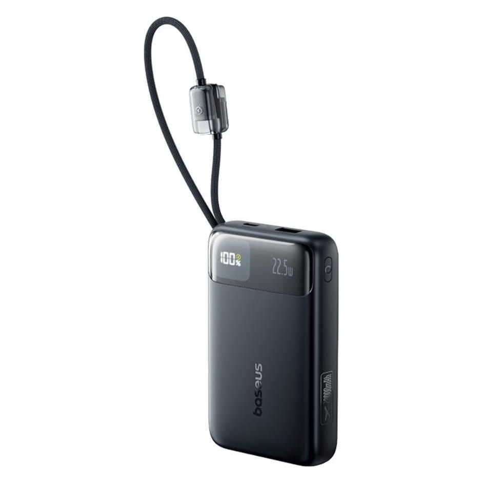 Baseus EnerFill FC11 Digital Display Power Bank with Dual Cable 22.5W 20000mAh Black (20000 mAh, 22.50 W) (E0027S04)