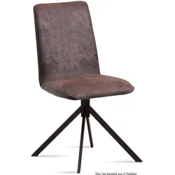 ESSZIMMERSTUHL (6er-Set) Dredi 47x92x60 Schwarz/Braun