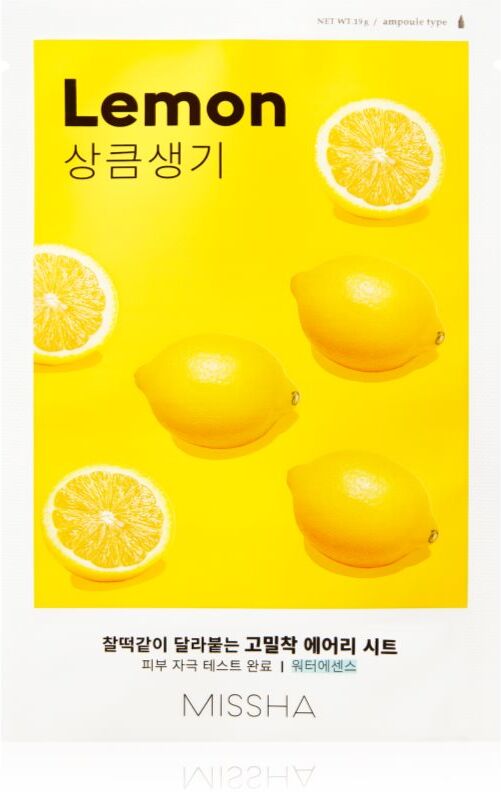 Missha Airy Fit Lemon brightening and revitalising sheet mask 19 g