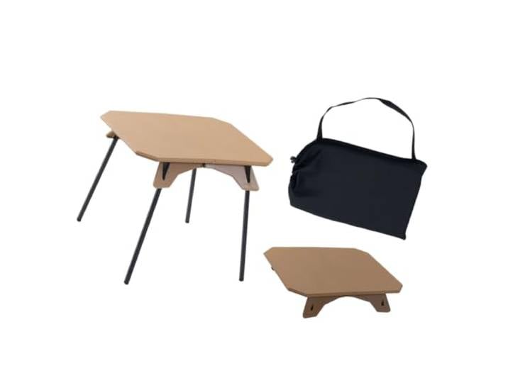 alloneslife Camping Beistelltisch mit ABS Platte, 48 x 37, 5 x 40, 5 cm Kompaktes, faltbares Design, geeignet für Camping und Skizzen Setups, Picknick Mahlzeiten und Autofahrten