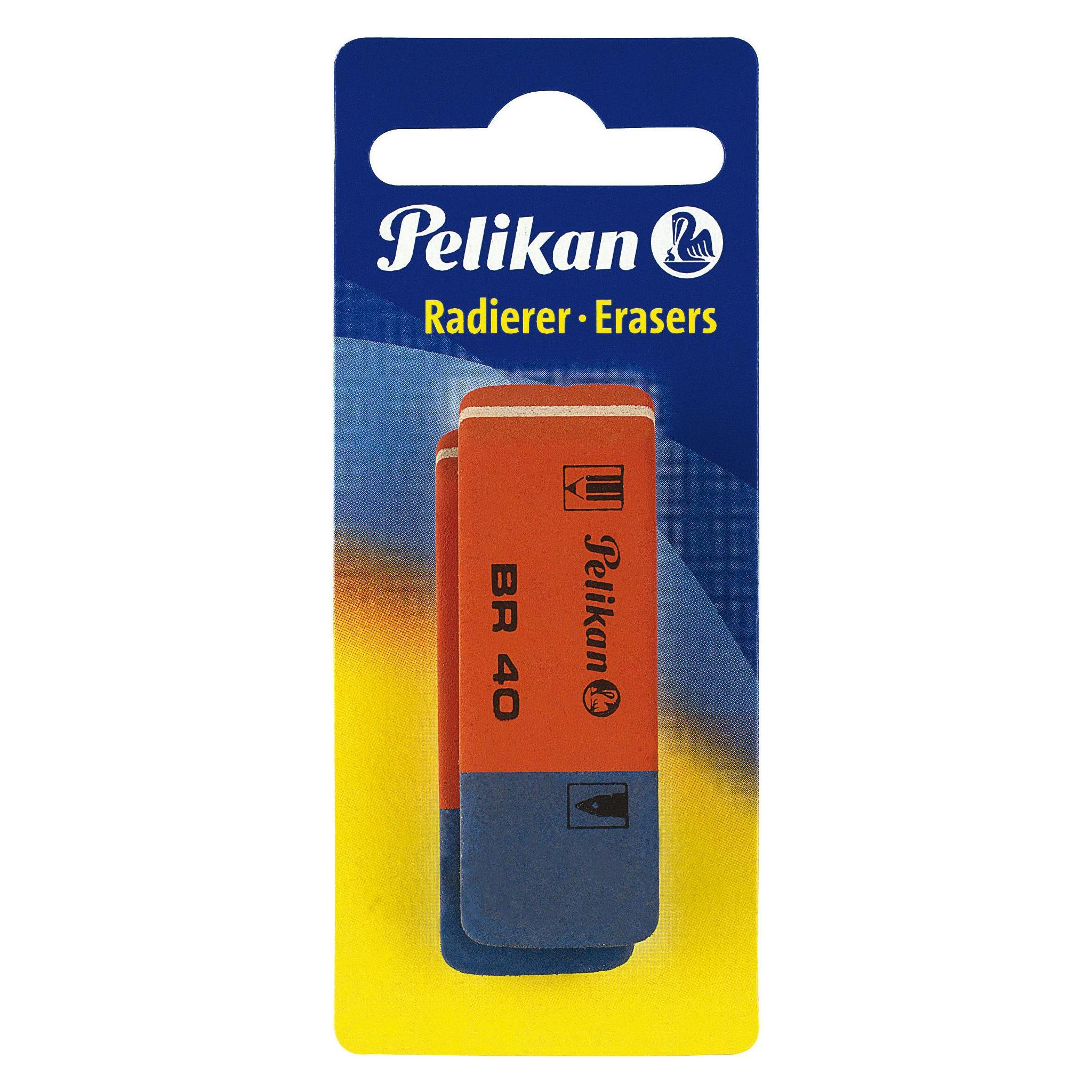 Pelikan Radierer BR40/2, 58 x 8 x 20 mm, Blister mit 2 Stück (619932)