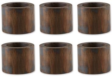 DII Black Rub Finish Wood Band Napkin Ring (Set of 6)