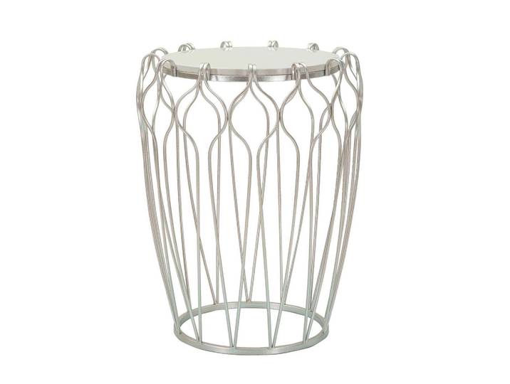 Mauro Ferretti Couchtisch, Silber, Metall, Stein, 47.5x61.5x47.5 cm, Wohnzimmer, Wohnzimmertische, Couchtische