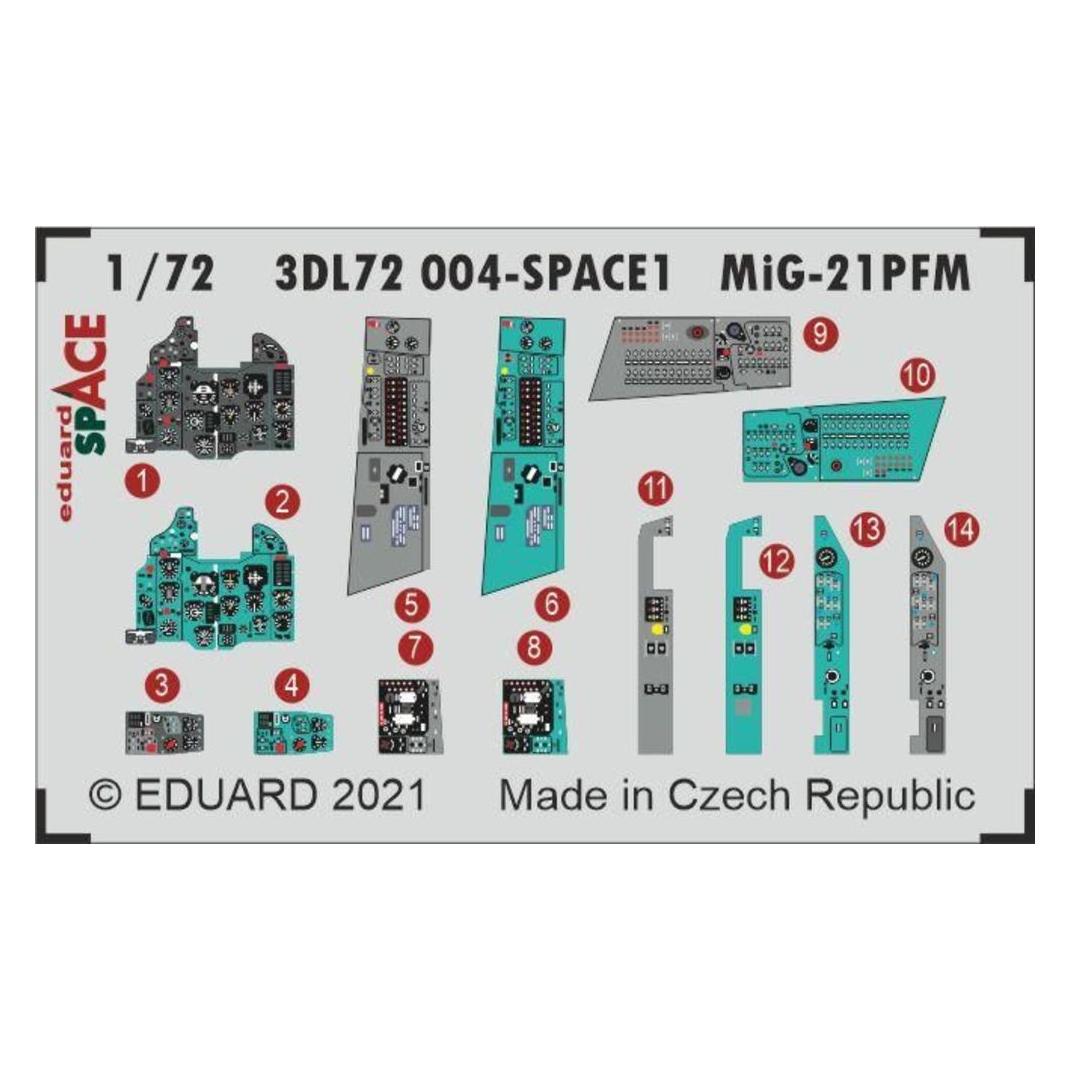 Eduard MiG-21PFM SPACE 1/72 for (3DL72004)