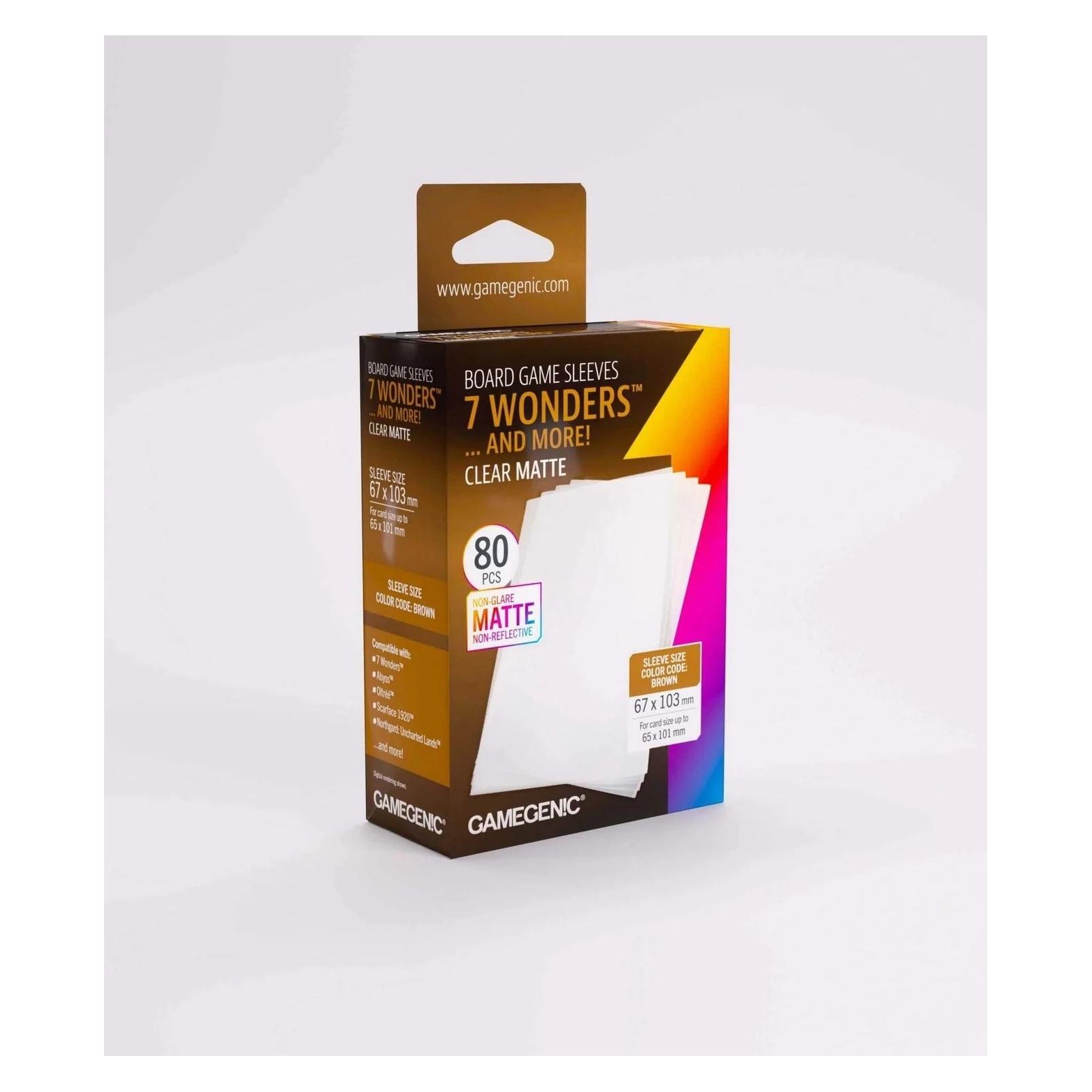 Gamegenic : Board Game Sleeves - 7 Wonders (67x103 mm) - Clear Matte - 80 sztuk (4251715419991-4251715419991)