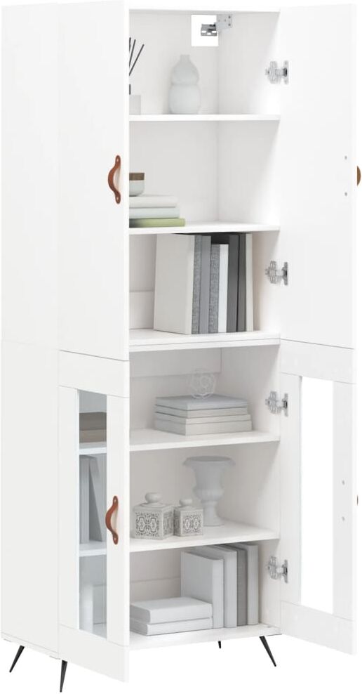 vidaXL Buffet haut Blanc 69,5x34x180 cm Bois d'ingénierie