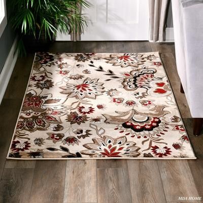 MDA Rugs Glamour Collection Floral Area Rug