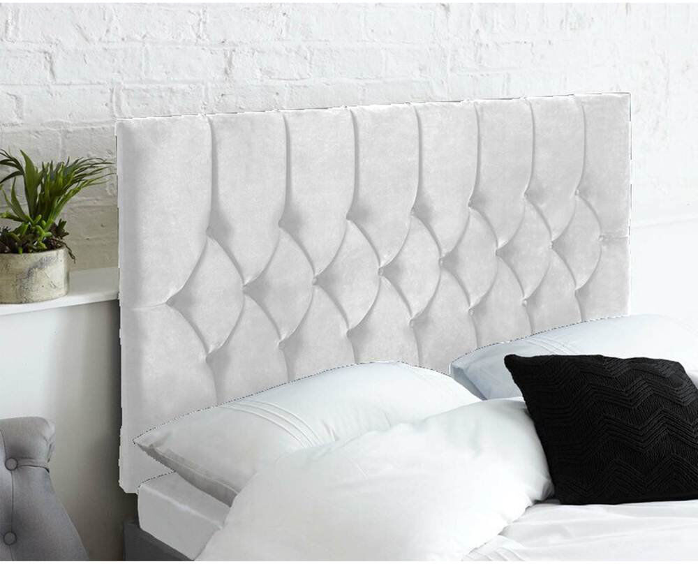 Etta Avenue Linda Upholstered Velvet Headboard Silver Kingsize (5')