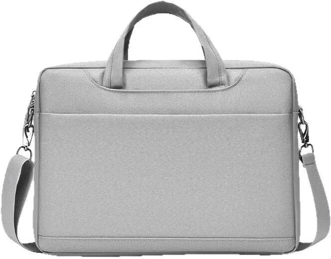 INF Laptop-Tasche mit verbessertem Airbag, Schultertasche, Messenger-Bag XL Grau