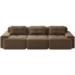 3-SITZER SOFA Modulares Boneless Cloud-Sofa Cord Braun Tiefsitz