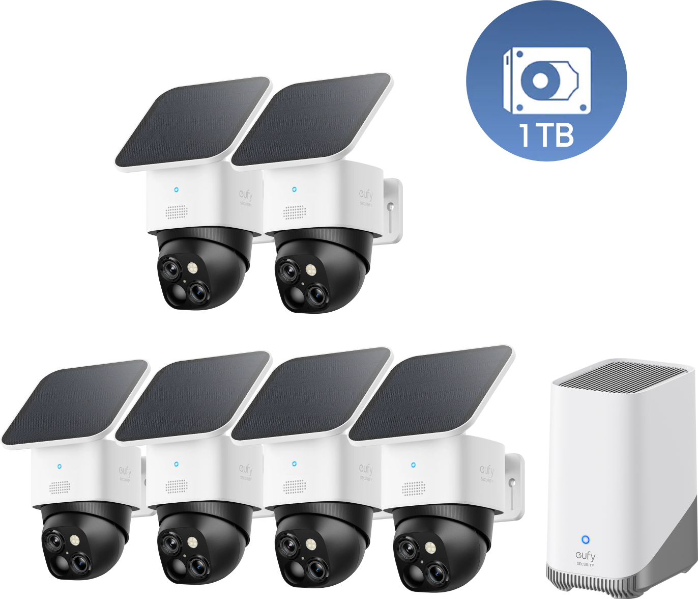 eufyCam Solo S340 (6er-Pack) mit HomeBase™ 3 eufyCam Solo S340 (8er-Pack) mit HomeBase 3
